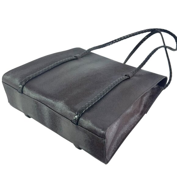 BALLY Vintage Brown Leather Braids Straps Shopper Tote Bag Made in Italy - Picture 12 of 16